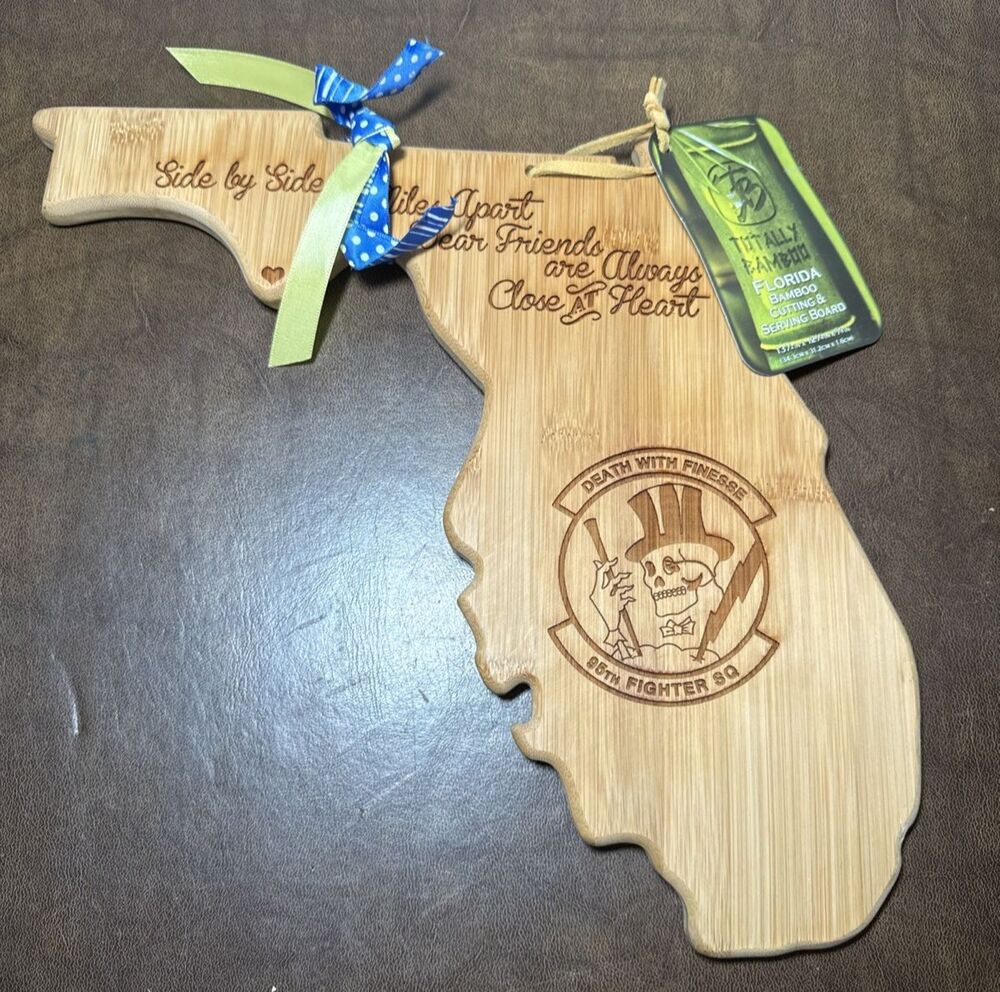 NEW Custom 95th Fighter Squadron Air Force Military Florida Bamboo Cutting Board